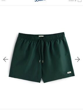 Bather Solid Pine Swim Trunks Men’s Large Green